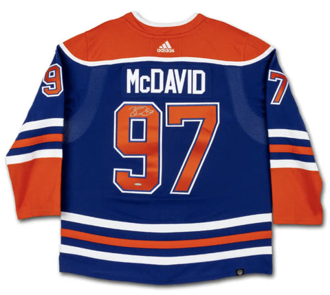 Connor McDavid Autographed Oilers Stanley Cup Final Blue Authentic Jersey UDA