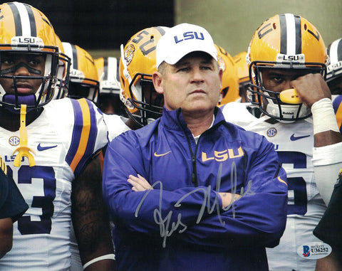 Les Miles Autographed/Signed LSU Tigers 8x10 Photo Coach BAS 29665