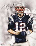 TOM BRADY AUTOGRAPHED FRAMED 16X20 PHOTO PATRIOTS SNOW FANATICS HOLO 206956