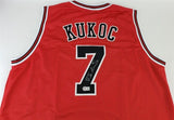 Toni Kukoc Signed Chicago Bulls Red Jersey (Beckett) 3xNBA Champion 1996-1998