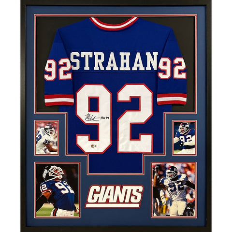 Michael Strahan Autographed Signed Framed NY Giants Rookie 4P Jersey BECKETT
