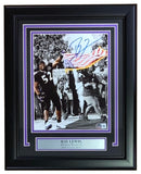 Ray Lewis Signed Framed 8x10 Baltimore Ravens Flag Photo BAS ITP