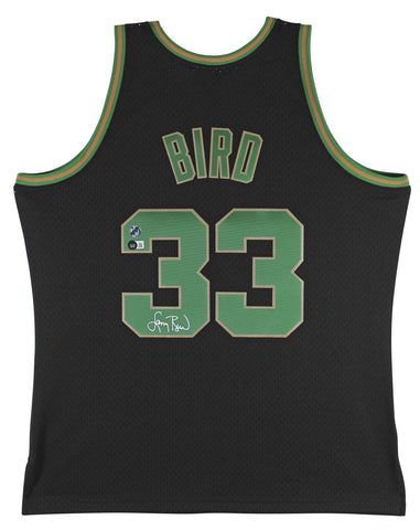 Celtics Larry Bird Authentic Signed Black M&N HWC Swingman Jersey BAS Witnessed