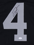 Derek Carr Signed Oakland Raiders Black Jersey (JSA COA) 3xPro Bowl Quarterback