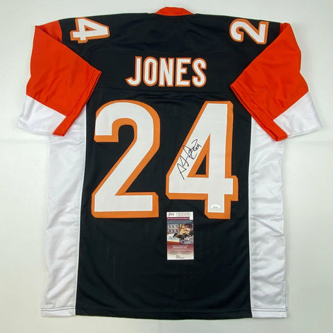 Autographed/Signed Adam Pacman Jones Cincinnati Black Football Jersey JSA COA