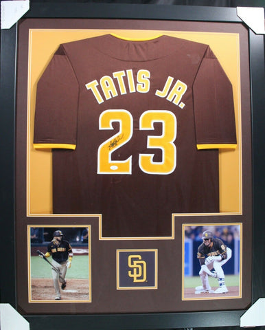 FERNANDO TATIS (Padres brown TOWER) Signed Autographed Framed Jersey JSA