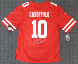 49ERS JIMMY GAROPPOLO AUTOGRAPHED FRAMED RED NIKE JERSEY BECKETT BAS 174297