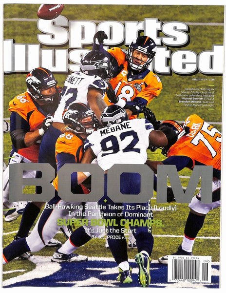 Febraury 10, 2014 Peyton Manning Sports Illustrated NO LABEL Newstand 182407