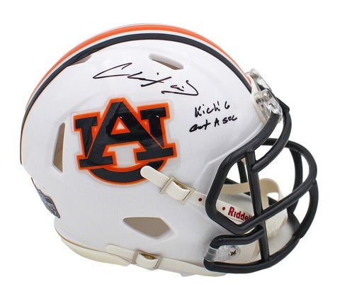 Chris Davis Jr. Signed Auburn Speed NCAA Mini Helmet With "Kick 6 & Got a Sec"