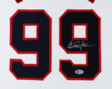 Charlie Sheen Signed Major League 35"x43" Framed Indians Jersey (Beckett Holo)