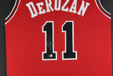 DEMAR DEROZAN (Bulls red TOWER) Signed Autographed Framed Jersey JSA