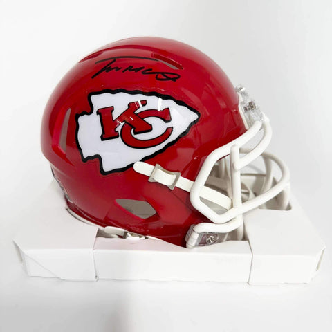 Autographed/Signed Trent McDuffie Kansas City Chiefs Red Mini Helmet BAS COA