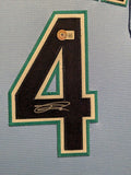 SUEDE FRAMED SEATTLE MARINERS JULIO RODRIGUEZ AUTOGRAPHED SIGNED JERSEY BECKETT