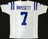 INDIANAPOLIS COLTS JACOBY BRISSETT AUTOGRAPHED WHITE JERSEY BECKETT BAS 159164