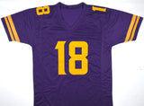 Justin Jefferson Autographed Purple Yellow Pro Style Jersey - Beckett W Hologram