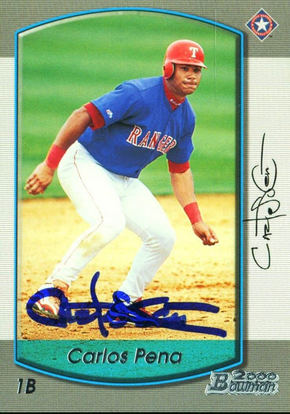 Rangers Carlos Pena Authentic Signed Card 2000 Bowman RC #195 Autographed w/ COA