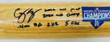 COREY SEAGER Autographed WS Statistic 2020 World Series Bat FANATICS LE 6/6