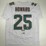 Autographed/Signed XAVIEN HOWARD Miami White Football Jersey PSA/DNA COA Auto