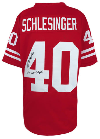 Cory Schlesinger Signed Red Custom College Football Jersey w/Champs - (SS COA)