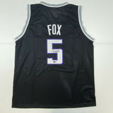 Autographed/Signed DE'AARON FOX Sacramento Black Jersey Beckett BAS COA Auto