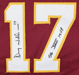 SB MVPs (3) Williams, Rypien & Riggins Signed Maroon Pro Style Jersey BAS Wit