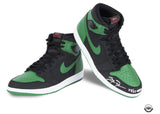 Michael Jordan Autographed Nike 1 Retro High Pine Green & Black Shoes UDA LE 23