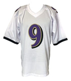 Justin Tucker Baltimore Signed White Football Jersey JSA ITP