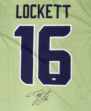 SEAHAWKS TYLER LOCKETT AUTOGRAPHED FRAMED ACTION GREEN NIKE JERSEY MCS 160684