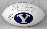 Jim McMahon Autographed BYU Cougars Logo Football *Left- JSA W Auth