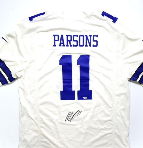 Micah Parsons Autographed Dallas Cowboys White Nike Game Jersey-Fanatics *Black