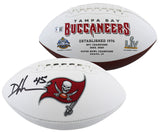 Buccaneers Devin White Signed White Panel Logo Football W/ Case BAS Witnessed