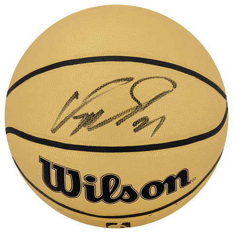 Dominique Wilkins Signed Wilson Gold F/S NBA Basketball - (SCHWARTZ COA)