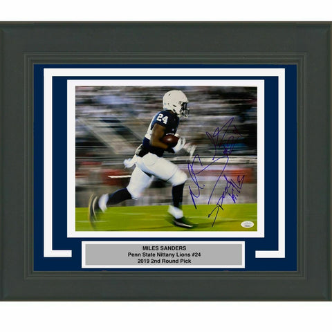 FRAMED Autographed/Signed MILES SANDERS Inscribed Penn State 11x14 Photo JSA COA