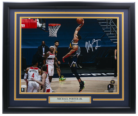 Michael Porter Jr. Signed Framed 16x20 Denver Nuggets Dunk Photo JSA ITP