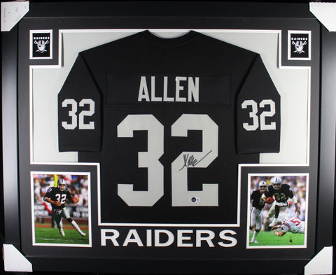 MARCUS ALLEN (Raiders black SKYLINE) Signed Autographed Framed Jersey Beckett