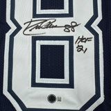 Autographed/Signed Drew Pearson Dallas Navy Football Jersey Beckett BAS COA