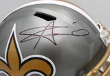 Alvin Kamara Autographed Gold Flash Full Size Helmet Saints Beckett QR #1W403080