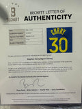 Stephen Curry Autographed Golden State Warriors Nike Framed Jersey Beckett COA