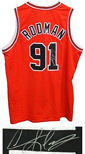 Dennis Rodman Signed Red Throwback Custom Basketball Jersey