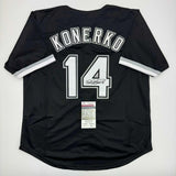 Autographed/Signed Paul Konerko Chicago Black Baseball Jersey JSA COA