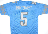 David Montgomery Autographed Blue Pro Style Jersey - Beckett W Hologram *Black