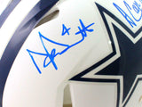 Prescott/Cooper/Elliott Signed Cowboys FS Flat White Authentic Helmet- Beckett W