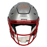 Tom Brady Autographed (Orange) Patriots Speed Flex Helmet Fanatics LE 1/12