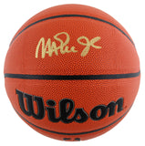 Lakers Magic Johnson Signed Wilson Basketball w/ Gold Sig w/ case BAS Wit