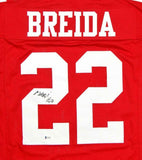 Matt Breida Autographed Red Pro Style Jersey- Beckett Authenticated *L2