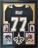 FRAMED WILLIE ROAF AUTOGRAPHED INSCRIBED NEW ORLEANS SAINTS JERSEY JSA COA