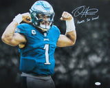 Jalen Hurts Auto/Insc "Hurts So Good" 16x20 Photo Philadelphia Eagles JSA 175592