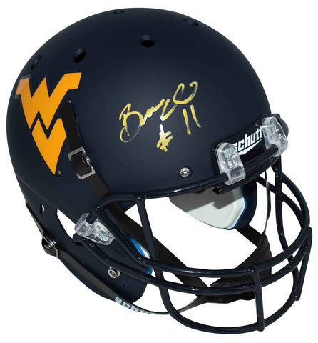 BRUCE IRVIN SIGNED WEST VIRGINIA MOUNTAINEERS FULL SIZE HELMET BECKETT