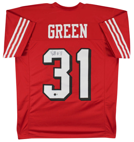 Renardo Green Authentic Signed Red Pro Style Jersey w/ Dropshadow BAS Witnessed