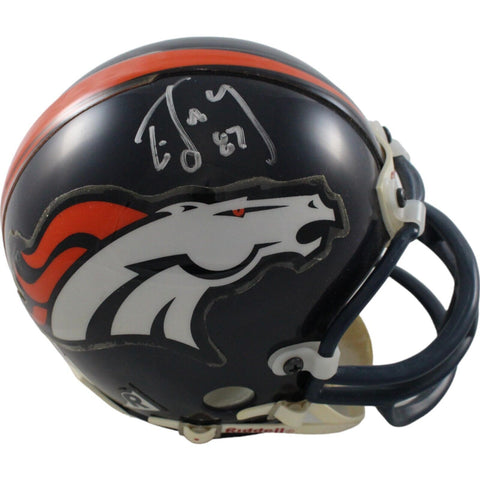 Ed McCaffrey Signed Denver Broncos VSR4 Replica Mini Helmet Beckett 44250